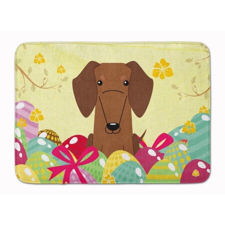 Carolines Treasures Easter Eggs Dachshund Red Brown Machine Washable Memory Foam Mat BB6130RUG